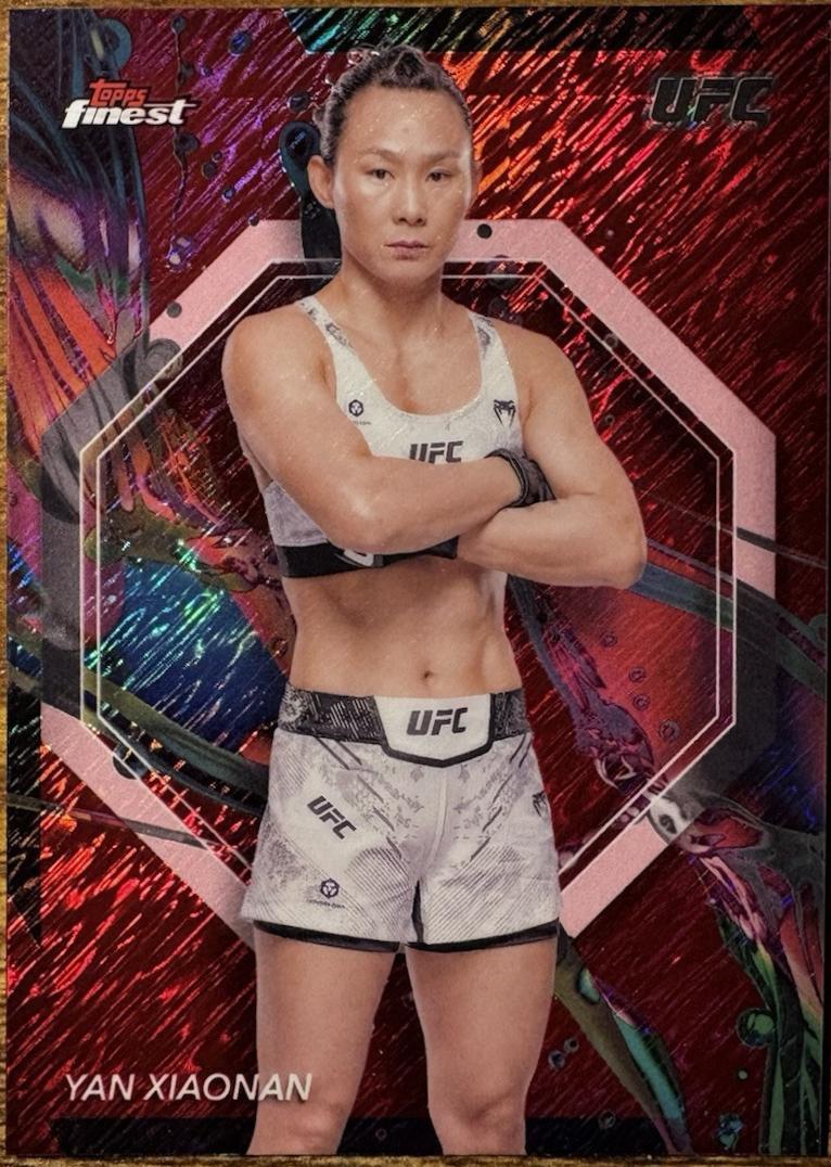 Yan Xiaonan 2024 Topps Finest UFC Base Common #9 Red Shimmer Refractor