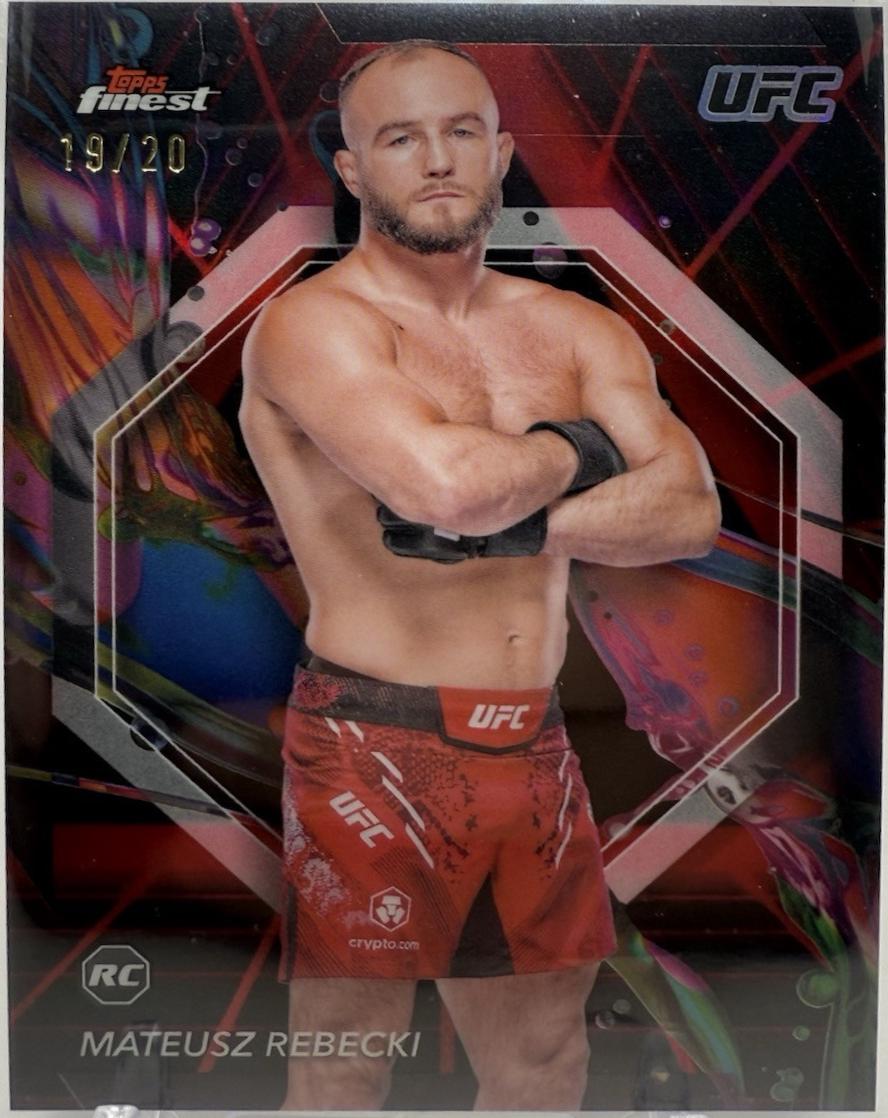 Mateusz Rębecki 2024 Topps Finest UFC Base Common #38 Black Refractor