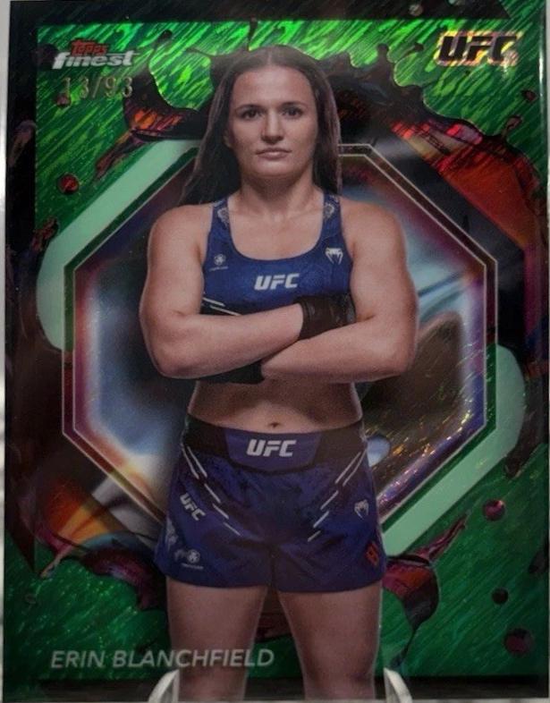 Erin Blanchfield 2024 Topps Finest UFC Base Rare #205 Green Shimmer Refractor