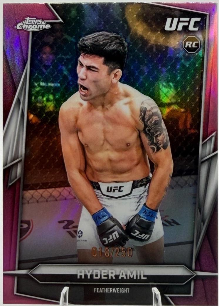 Hyder Amil 2026 Topps Chrome UFC Base #199 Pink Refractor