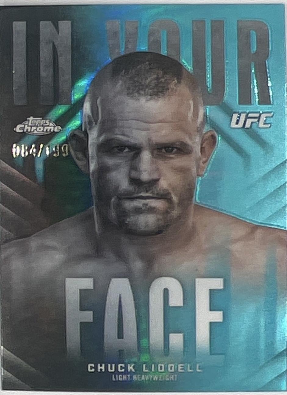 Chuck Liddell 2026 Topps Chrome UFC In Your Face #IYF-10 Aqua Refractor