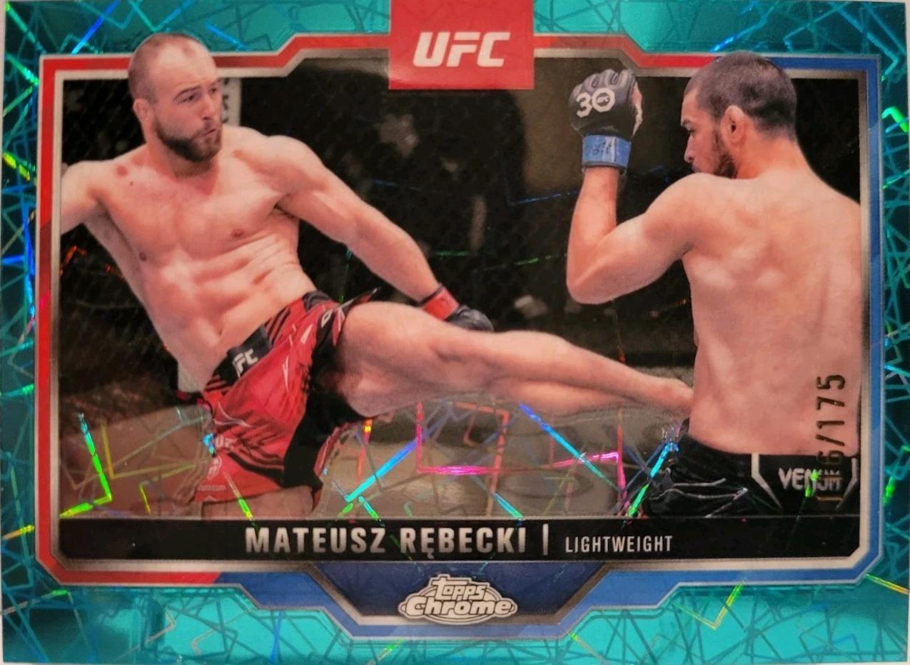 Mateusz Rębecki 2025 Topps Chrome UFC Base #61 Teal Lazer Refractor