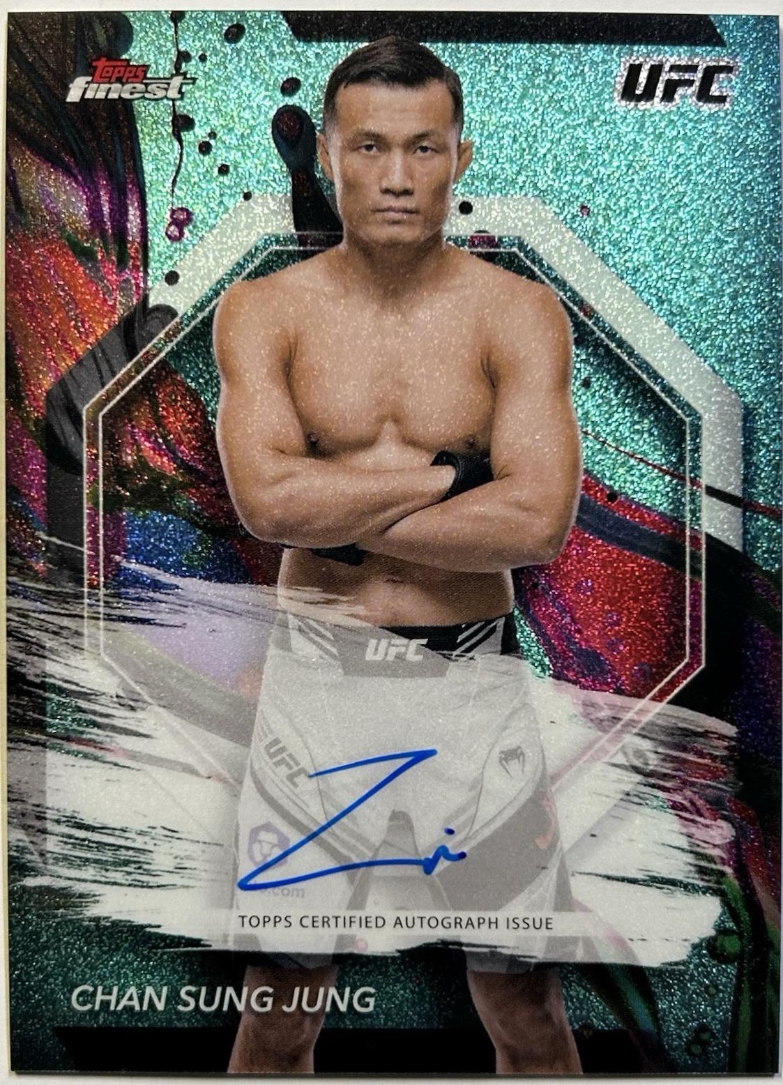 Chan Sung Jung 2024 Topps Finest UFC Finest Autographs #FA-CSJ Aqua Glitter Refractor