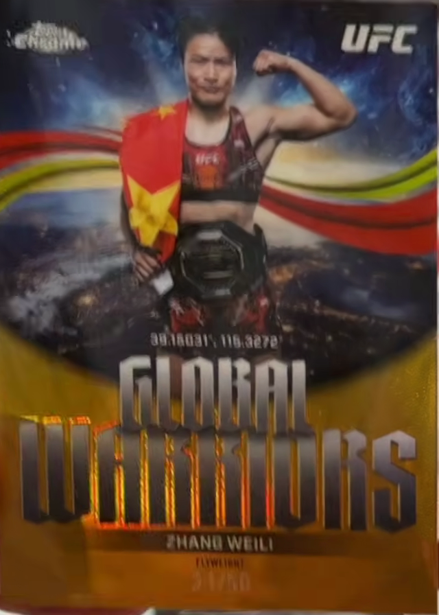 Zhang Weili 2026 Topps Chrome UFC Global Warriors #GW-10 Red Refractor