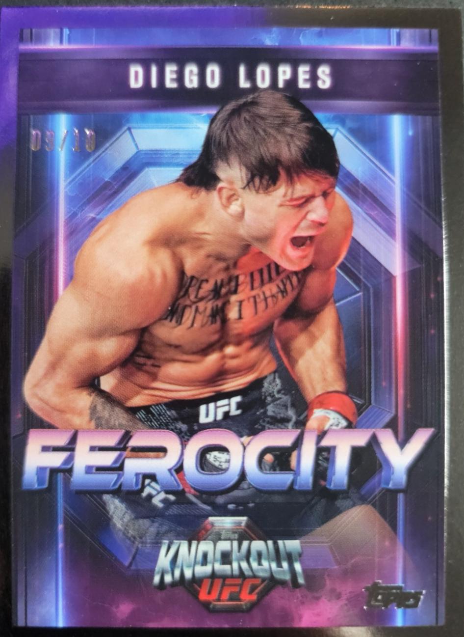 Diego Lopes 2025 Topps Knockout UFC Ferocity #FE-30 Black