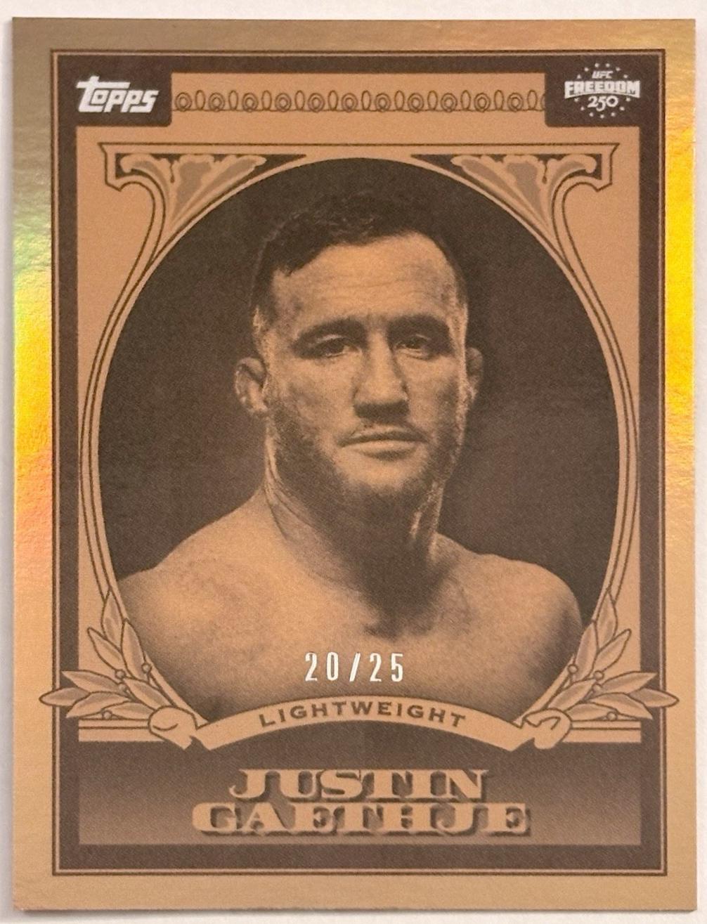Justin Gaethje 2026 Topps UFC Freedom 250 UFC Dollar #UD-28 Black