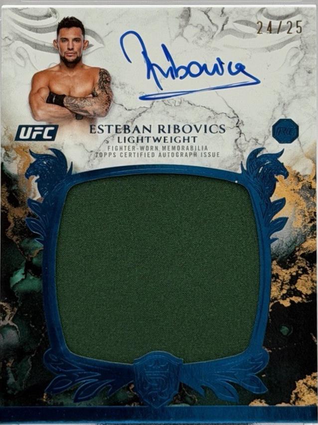 Esteban Ribovics 2025 Topps Royalty UFC Rookie Relic Autographs #RRA-ER Blue