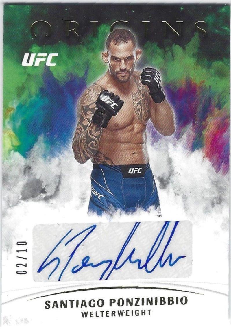 Santiago Ponzinibbio 2022 Panini Chronicles UFC Origins Autographs #13 Red