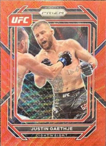 Justin Gaethje 2023 Panini Prizm UFC Base #110 Ruby Wave