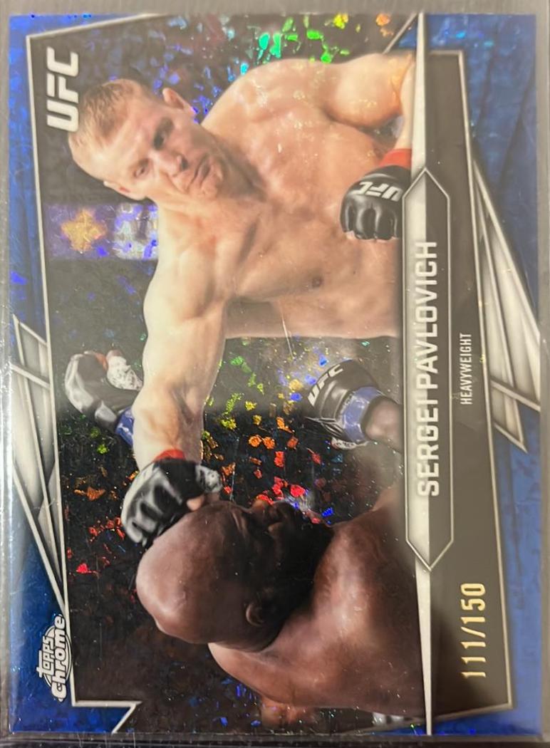 Sergei Pavlovich 2026 Topps Chrome UFC Base #84 Blue Mini Diamonds Refractor