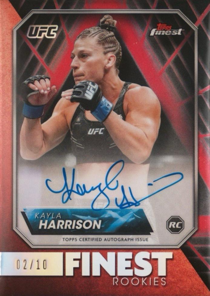 Kayla Harrison 2024 Topps Finest UFC Rookie Finest Autographs #RFA-KH Red Black Vapor Refractor