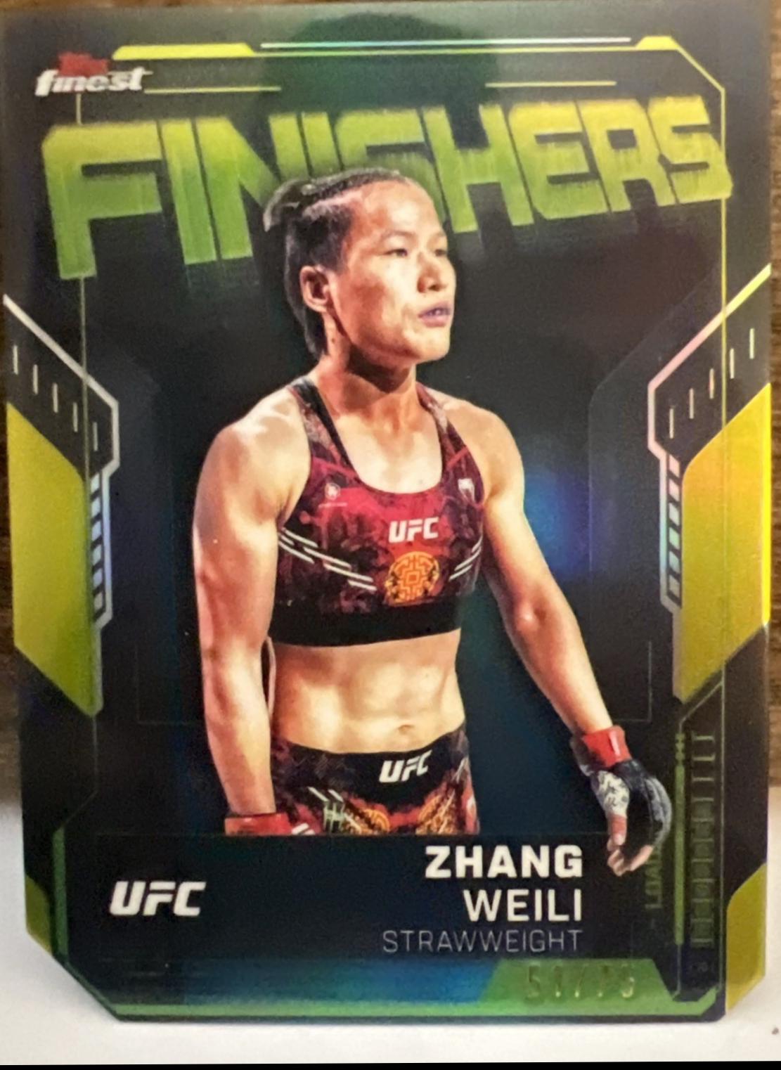 Zhang Weili 2025 Topps Finest UFC Finishers #FN-19 Die-Cut Refractor