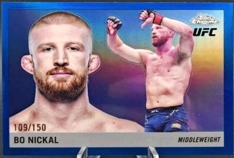 Bo Nickal 2025 Topps Chrome UFC 1955 Topps #55T-25 Blue Refractor