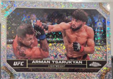 Arman Tsarukyan 2024 Topps Chrome UFC Base #20 Speckle Refractor