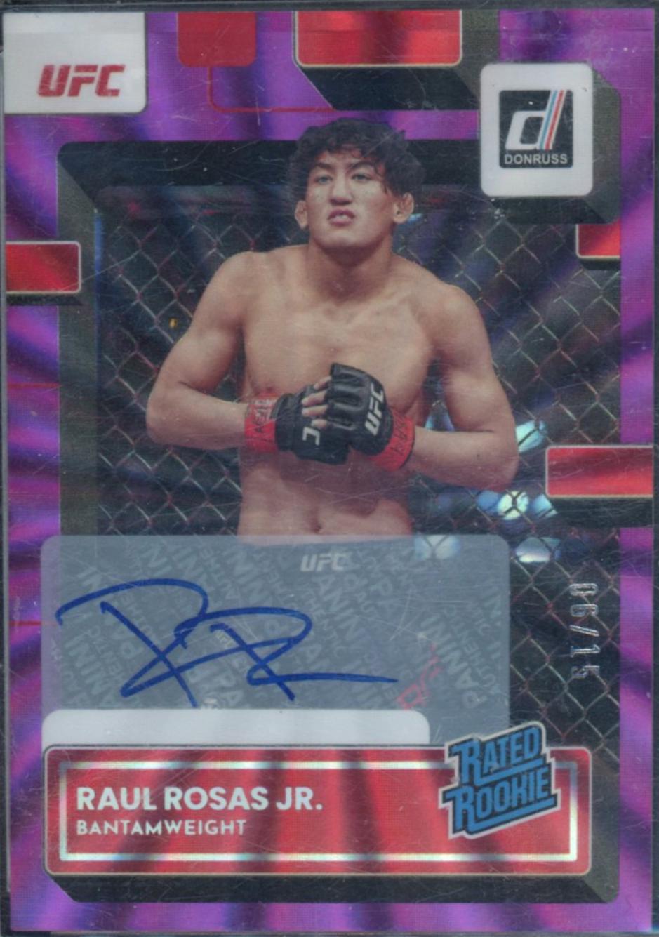 Raul Rosas 2023 Panini Donruss UFC Rated Rookies Signatures #206 Purple Laser