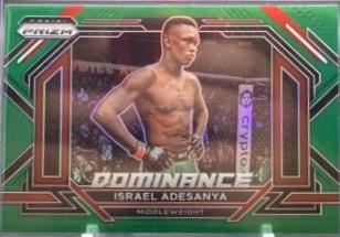 Israel Adesanya 2023 Panini Prizm UFC Dominance #19 Green