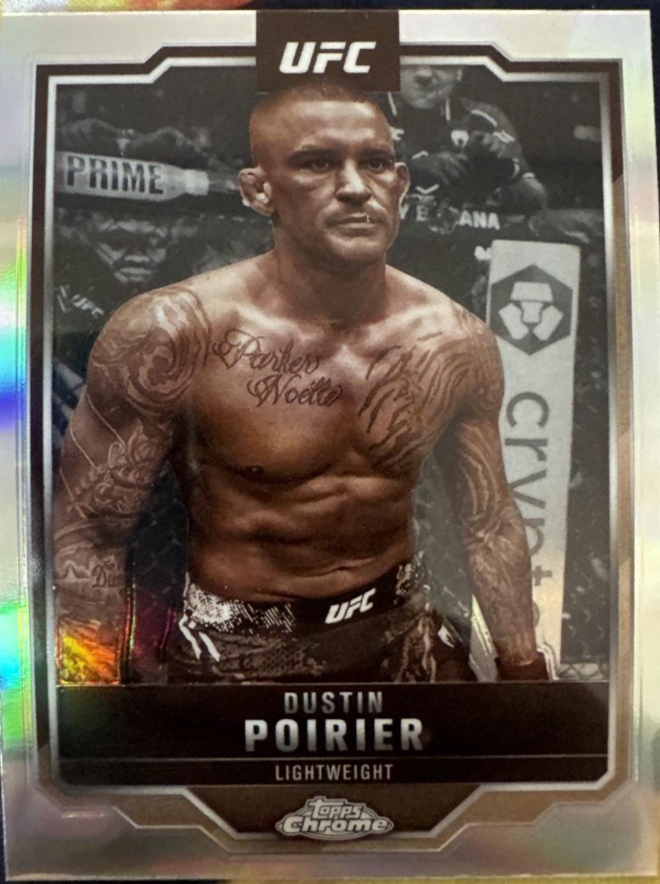 Dustin Poirier 2025 Topps Chrome UFC Base #7 Sepia Refractor
