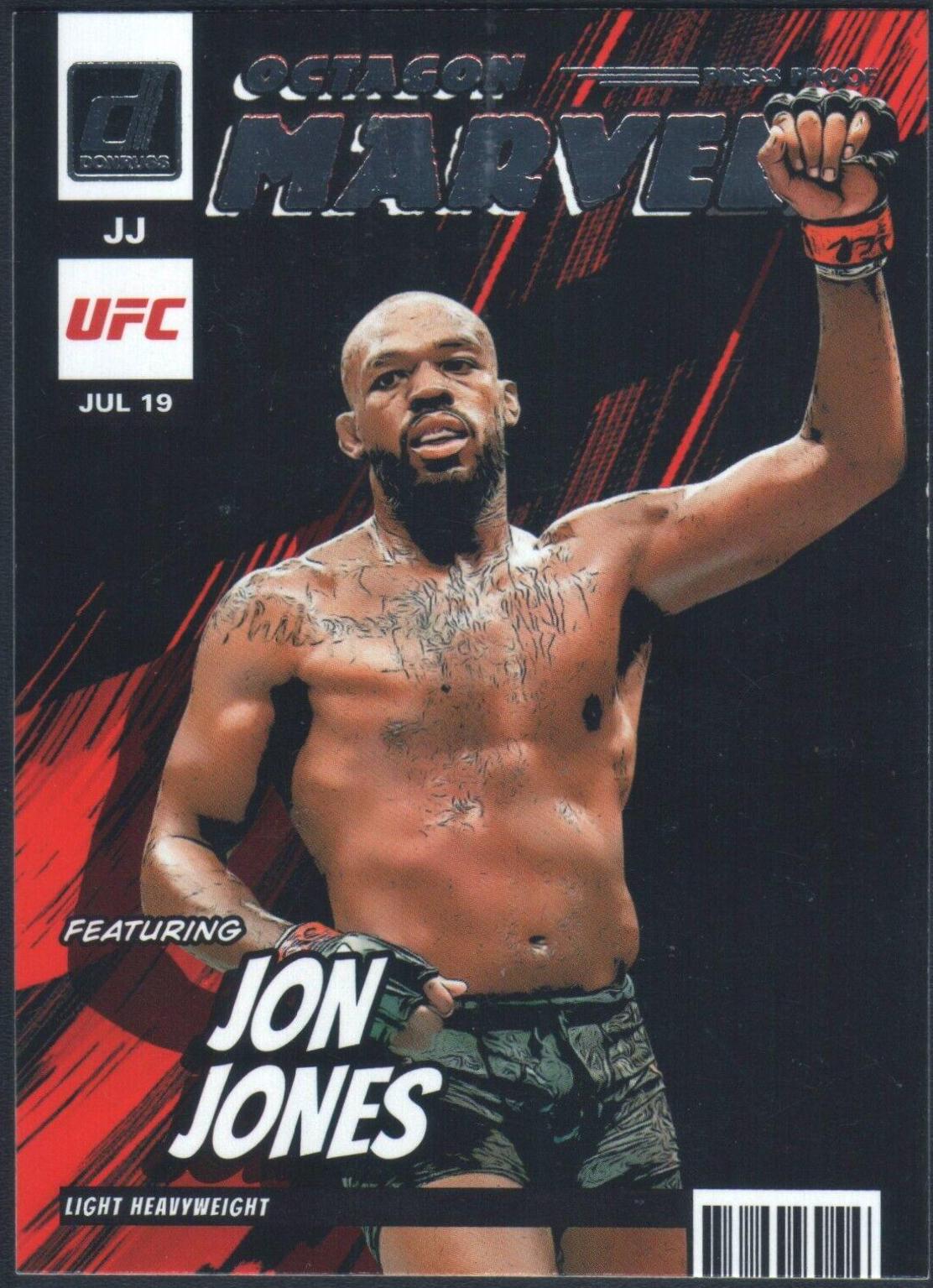Jon Jones 2023 Panini Donruss UFC Octagon Marvels #15 Press Proof Silver