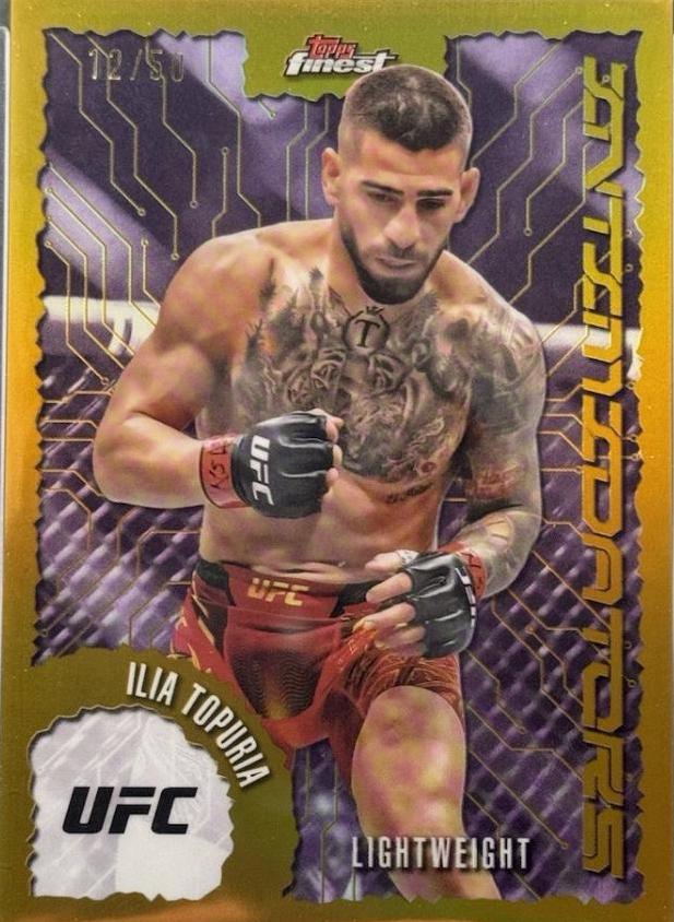 Ilia Topuria 2025 Topps Finest UFC Intimidators #IT-3 Gold Refractor