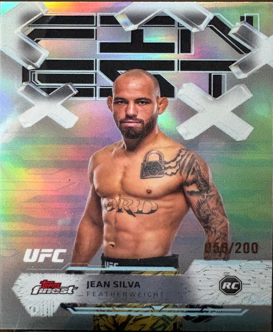 Jean Silva 2025 Topps Finest UFC Base Uncommon #200 Blue Refractor