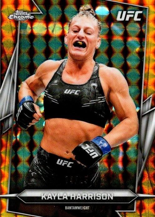 Kayla Harrison 2026 Topps Chrome UFC Base #55 Orange Geometric Refractor