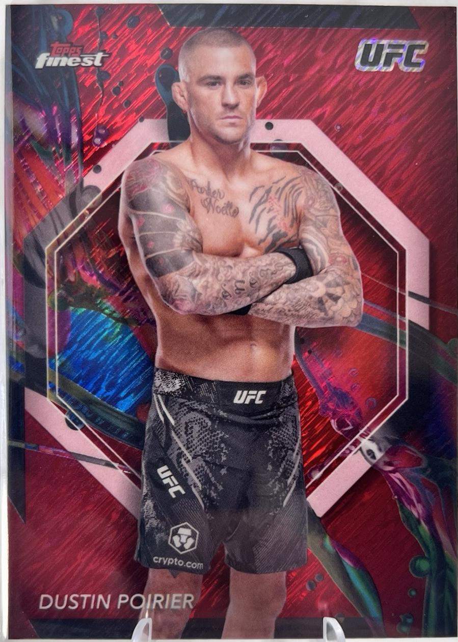 Dustin Poirier 2024 Topps Finest UFC Base Common #98 Red Shimmer Refractor