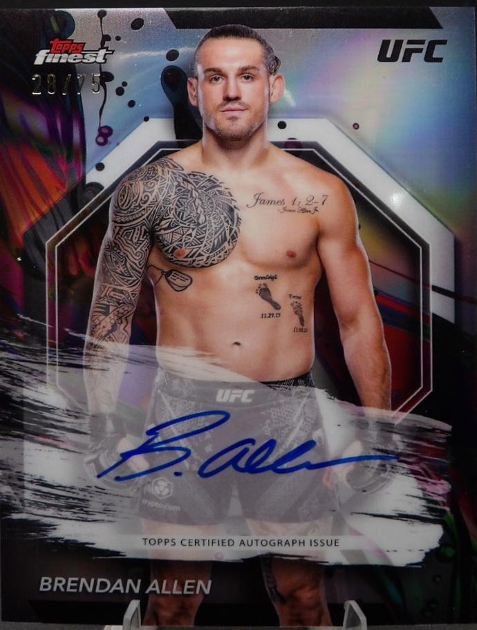 Brendan Allen 2024 Topps Finest UFC Finest Autographs #FA-BAN Refractor