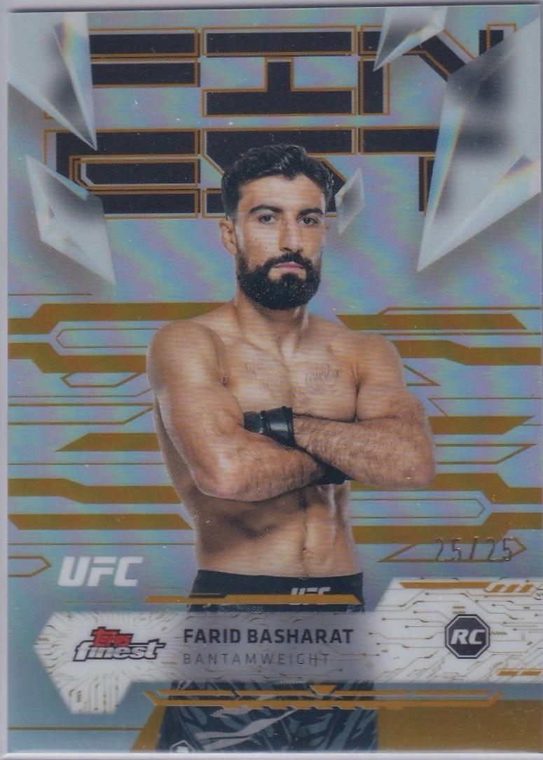 Farid Basharat 2025 Topps Finest UFC Base Uncommon #158 Gold Refractor