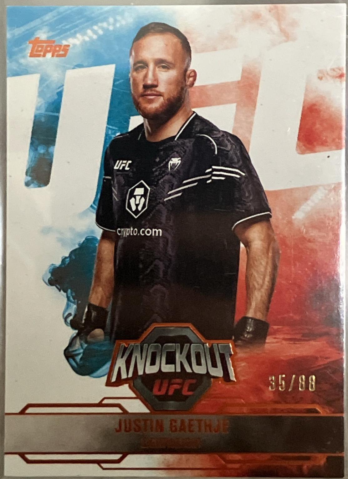 Justin Gaethje 2025 Topps Knockout UFC Base #88 Orange