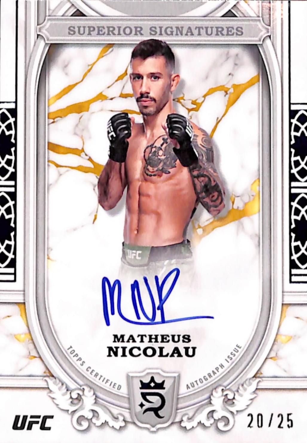 Matheus Nicolau 2024 Topps Royalty UFC Superior Signatures #SS-MNU Blue