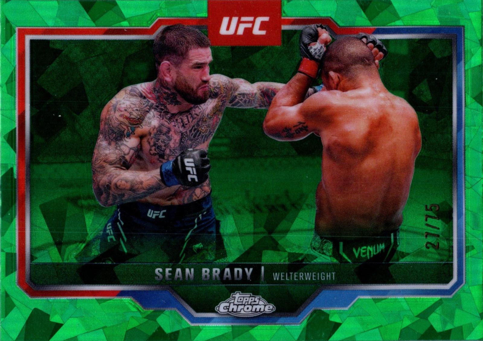 Sean Brady 2025 Topps Chrome Sapphire UFC Base Sapphire #173 Green Sapphire