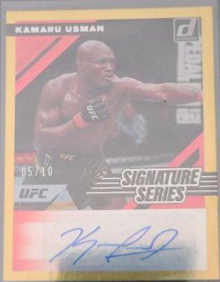 Kamaru Usman 2022 Panini Donruss UFC Signature Series #73 Gold