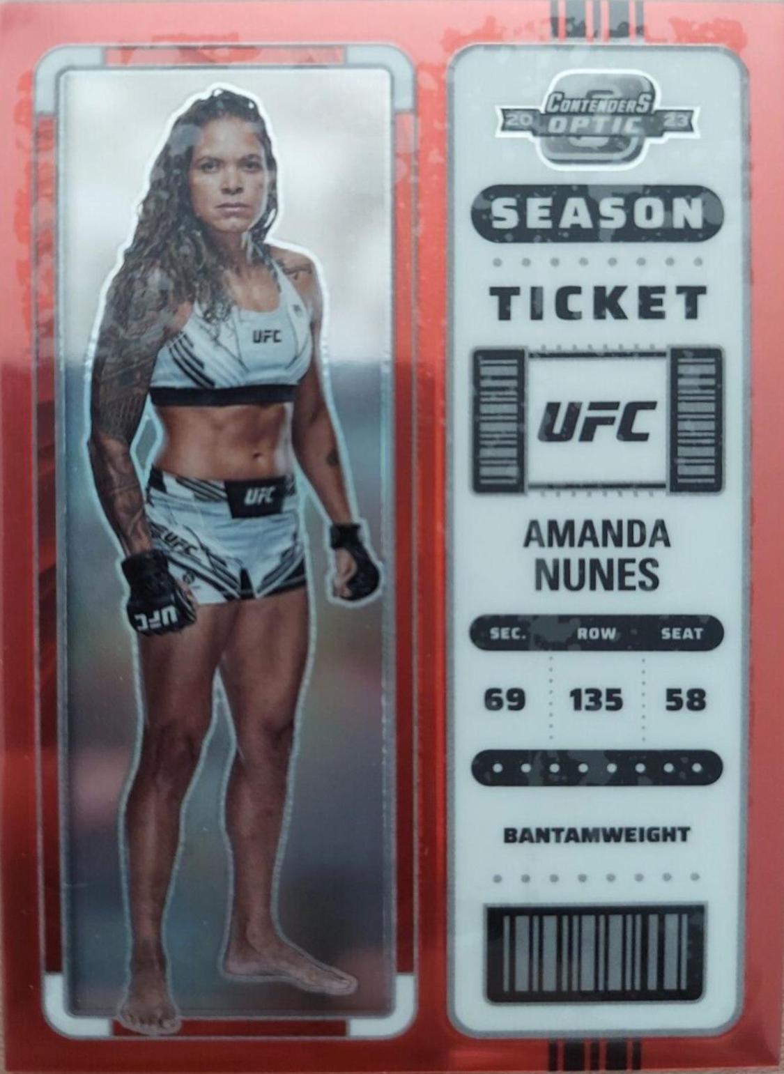 Amanda Nunes 2023 Panini Chronicles UFC Base Contenders Optic Season Ticket #363 Red