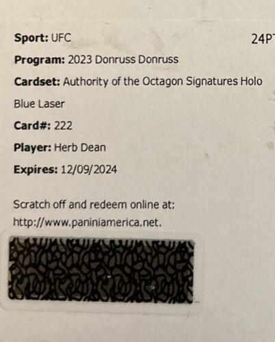 Herb Dean 2023 Panini Donruss UFC Authority of the Octagon Signatures #222 Blue Laser
