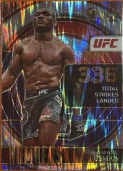 Kamaru Usman 2022 Panini Select UFC Select Numbers #1 Silver