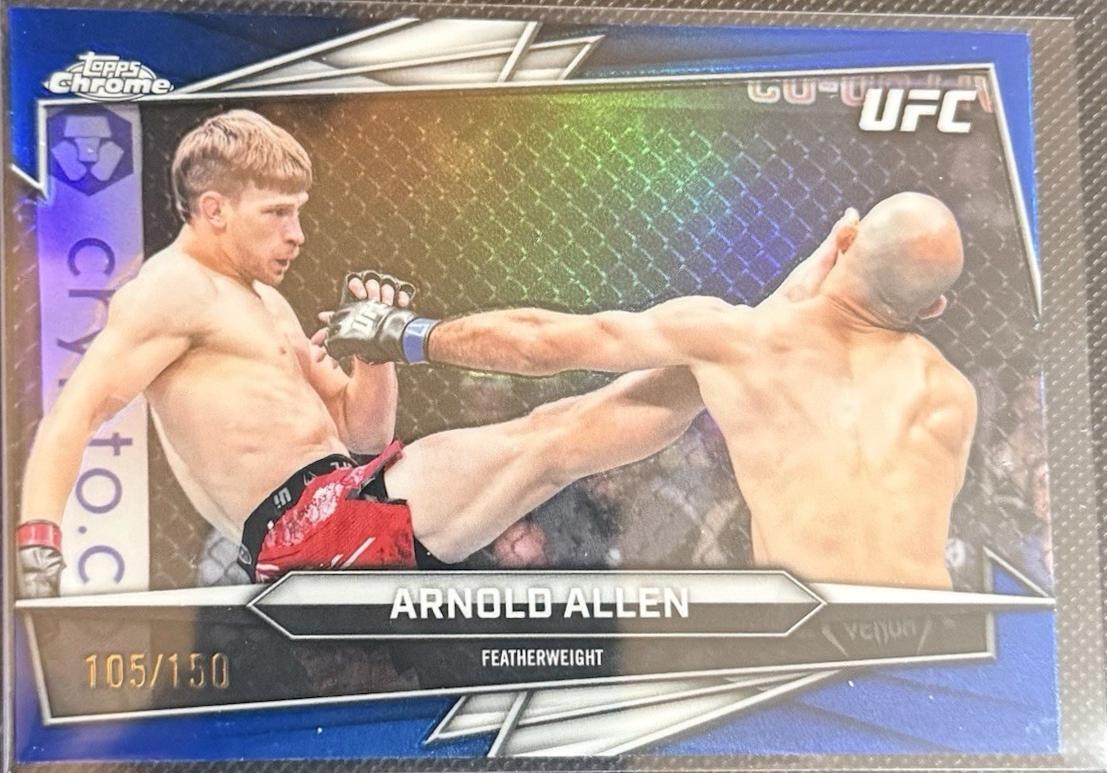 Arnold Allen 2026 Topps Chrome UFC Base #155 Blue Ray Wave Refractor
