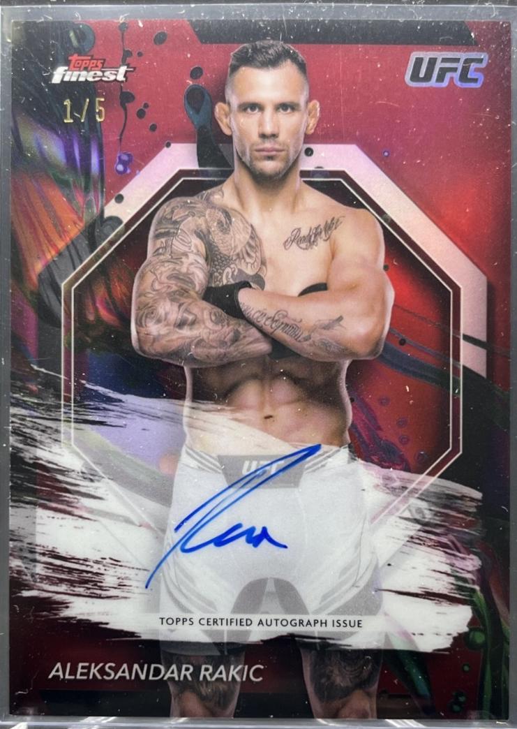 Aleksandar Rakic 2024 Topps Finest UFC Finest Autographs #FA-ARR Red Refractor
