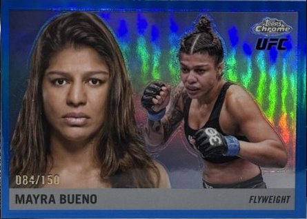 Mayra Bueno 2025 Topps Chrome UFC 1955 Topps #55T-6 Aqua Geometric