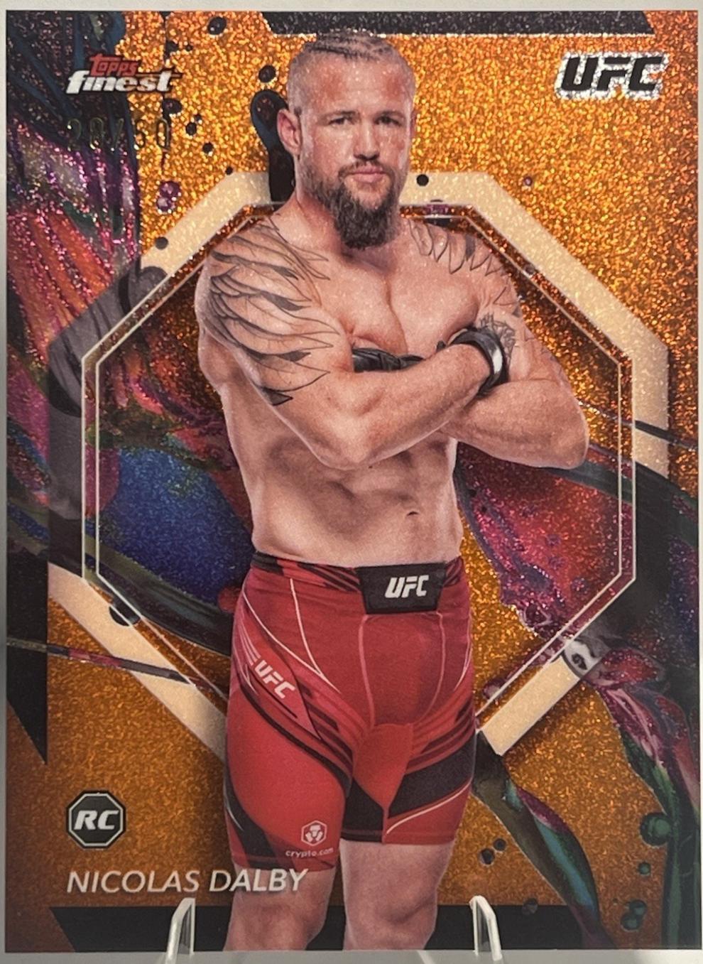 Nicolas Dalby 2024 Topps Finest UFC Base Common #87 Gold Refractor