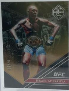 Israel Adesanya 2023 Panini Chronicles UFC Base Limited #211 Purple