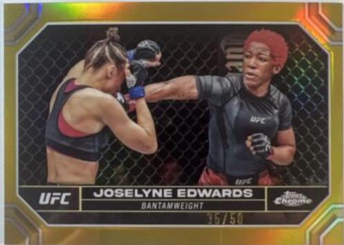 Joselyne Edwards 2024 Topps Chrome UFC Base #99 Gold Refractor