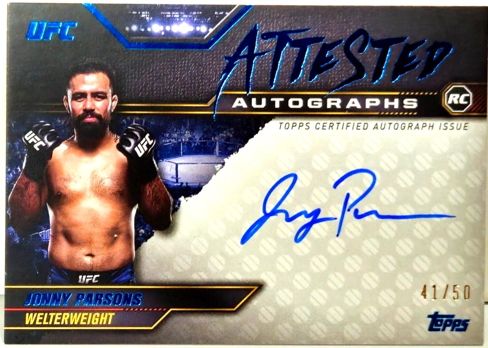 Jonny Parsons 2024 Topps Knockout UFC Attested Autographs #ATT-JPS Blue