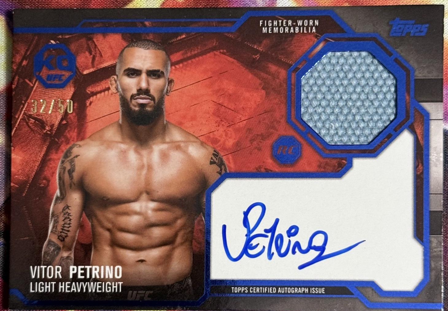 Vitor Petrino 2025 Topps Knockout UFC Knockout Autograph Relics #KAR-VP Blue