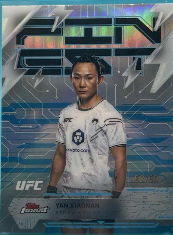 Yan Xiaonan 2025 Topps Finest UFC Base Rare #275 Blue Refractor
