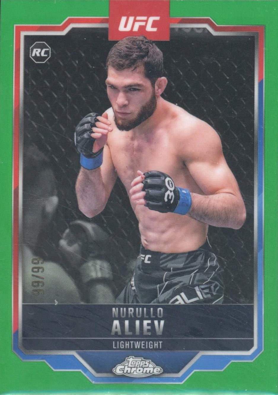 Nurullo Aliev 2025 Topps Chrome UFC Base #105 Green Refractor