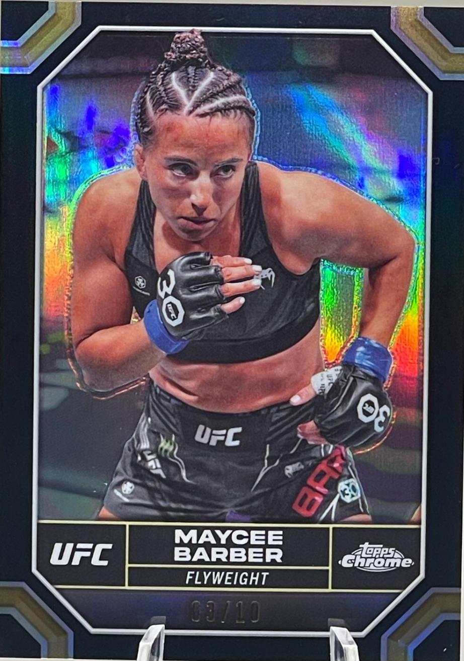 Maycee Barber 2024 Topps Chrome UFC Base #132 Black Refractor