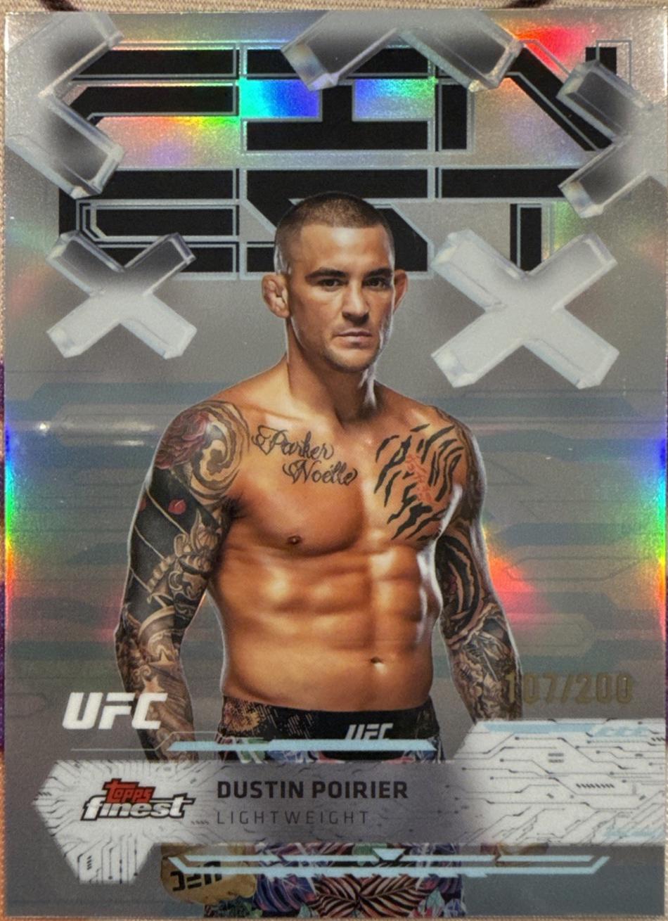 Dustin Poirier 2025 Topps Finest UFC Base Common #98 Blue Refractor