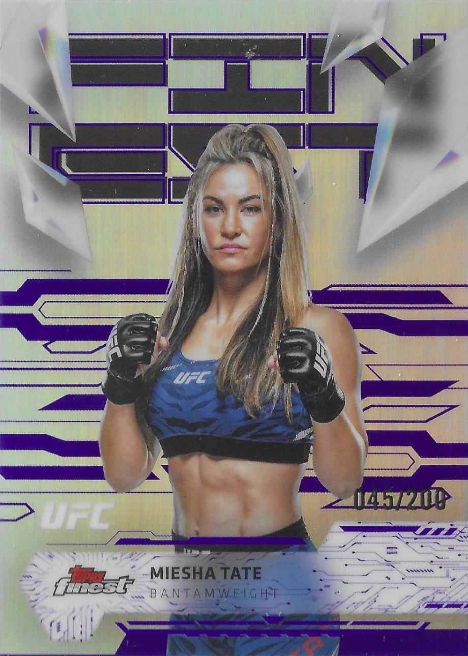Miesha Tate 2025 Topps Finest UFC Base Uncommon #165 Purple Refractor