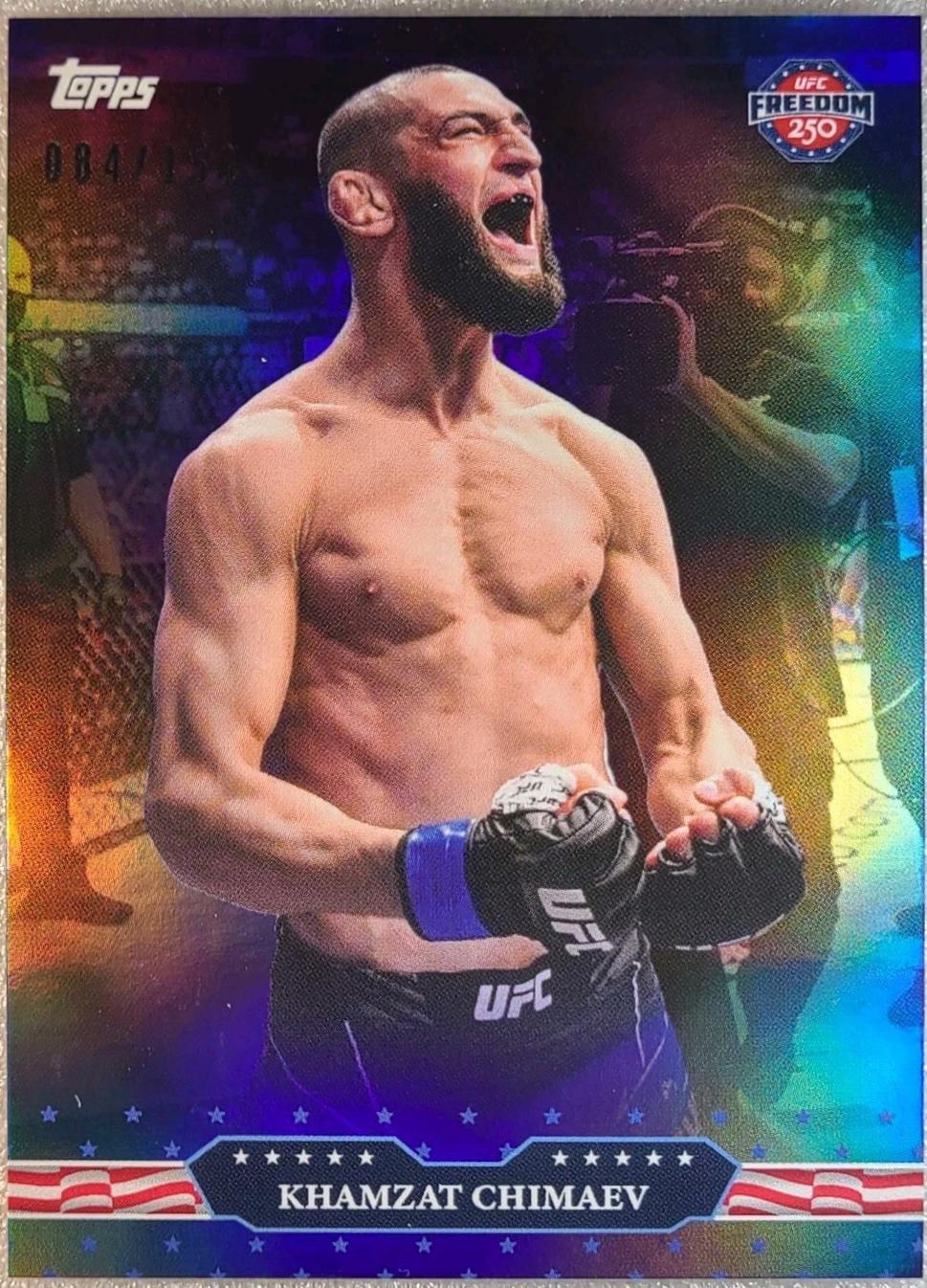 Khamzat Chimaev 2026 Topps UFC Freedom 250 Base #13 Blue