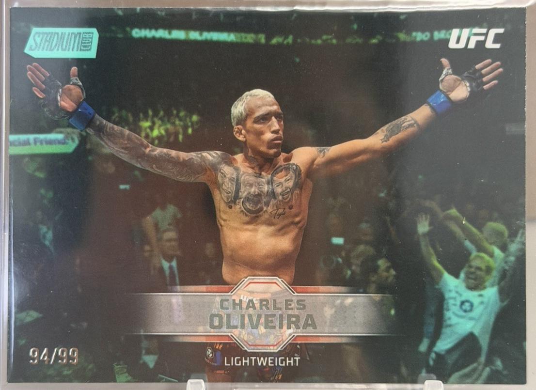 Charles Oliveira 2026 Topps Stadium Club UFC Chrome Base #CB-45 Turquoise Refractor